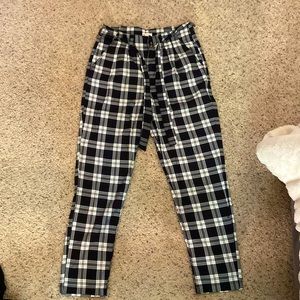 Black and white plaid dress pants